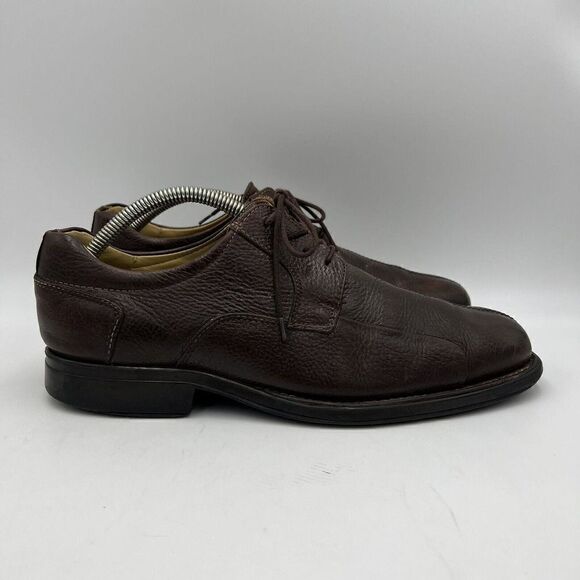Studio Belvedere Bay Bridge Brown Leather Lace-up Dress Shoes Mens Size 11 1/2 D - Picture 1 of 10